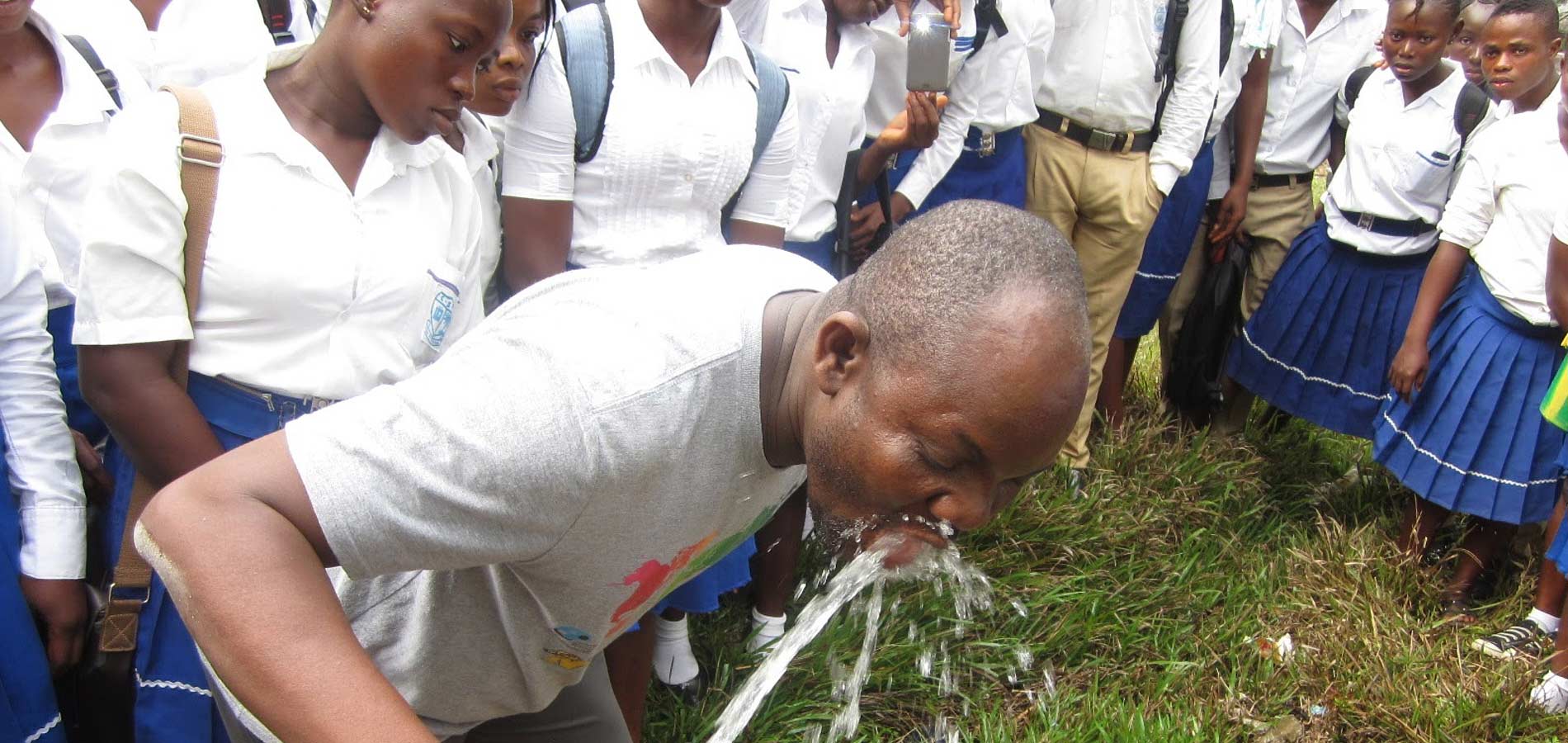 The fruits of the labor are eagerly sampled.